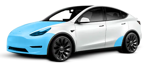 PPF stenslagsfolie til Tesla model Y - Delvis front 1